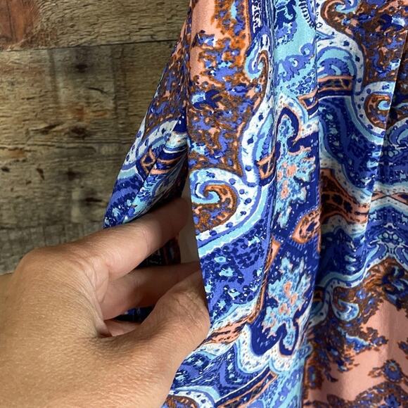 Maeve Medallion Silk Sleeveless Maxi Dress Cutout Back Side Pockets Size 2 - Picture 7 of 15